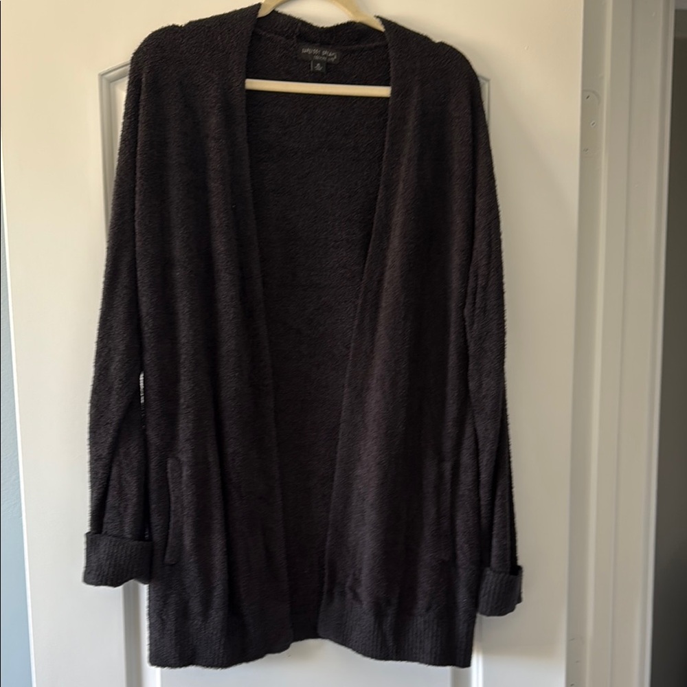 Barefoot Dreams Cozy Chic Lite Black Cardigan Sweater Relaxed Fit XL